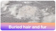 Buried hair and fur