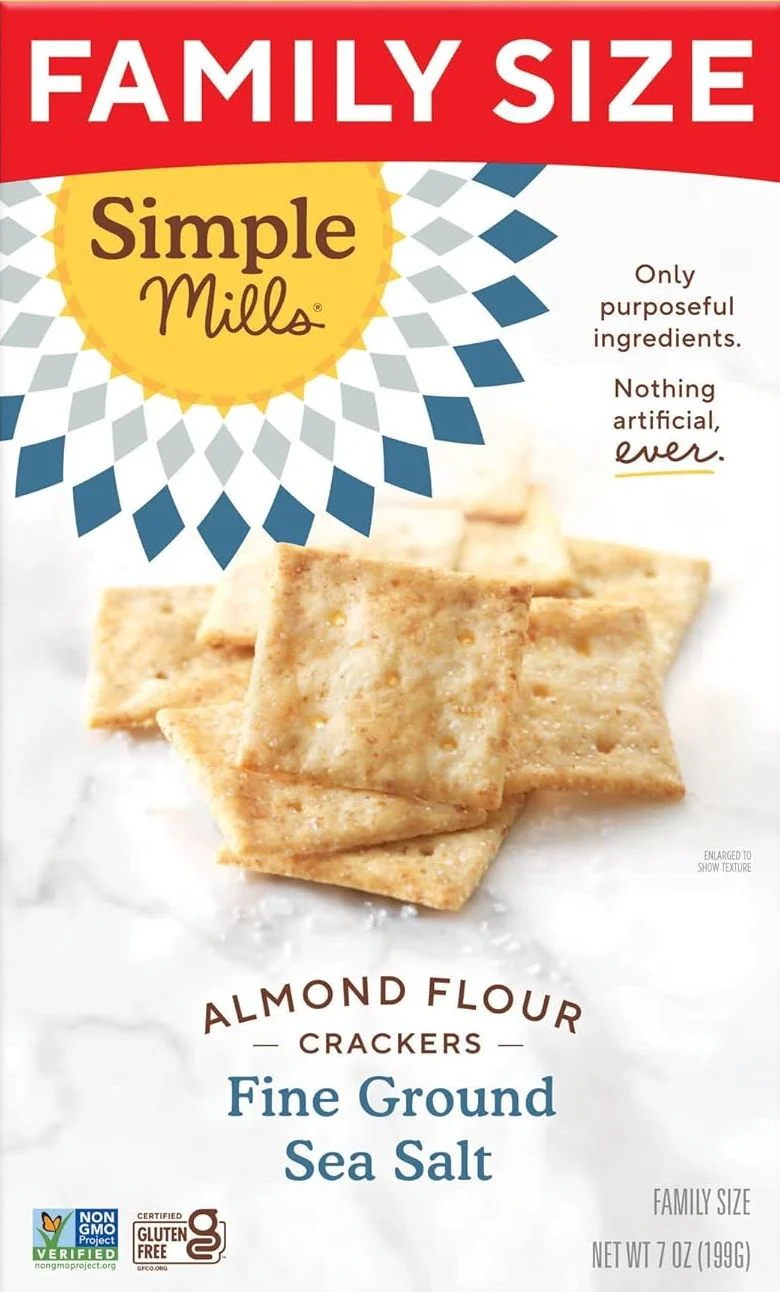 Image of Simple Mills Almond Flour Crackers - Fine Ground Sea Salt - Family Size