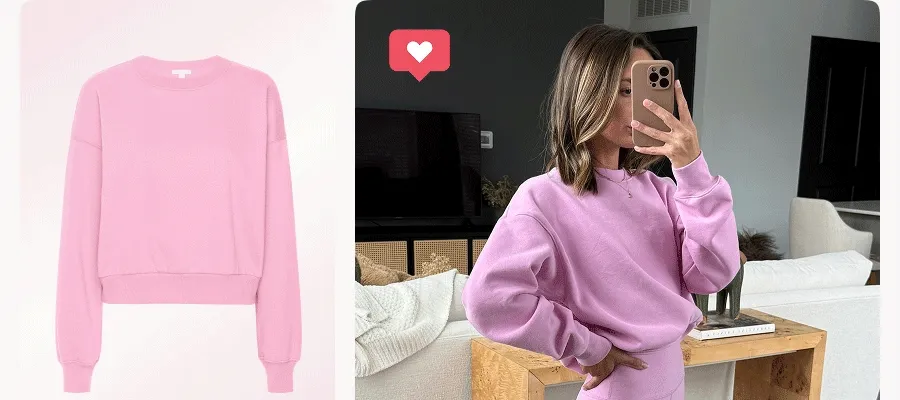 LuxeFleece Crewneck Sweatshirt in Pink Haze
