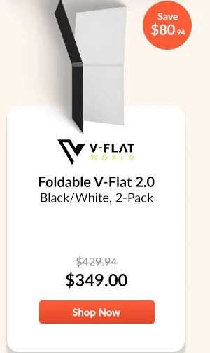 V-FLAT WORLD Foldable V-Flat 2.0, Black/White, 2-Pack
