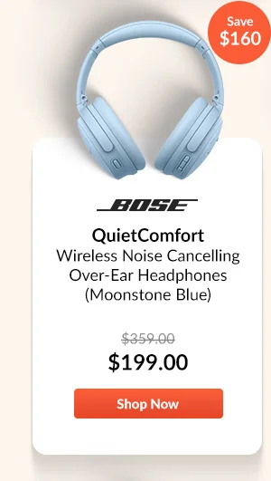 Bose QuietComfort Wireless Noise Cancelling Over-Ear Headphones (Moonstone Blue)