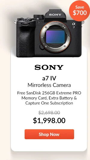 Sony Alpha a7 IV Mirrorless Camera  Free SanDisk 256GB Extreme PRO Memory Card, Extra Battery & Capture One Subscription