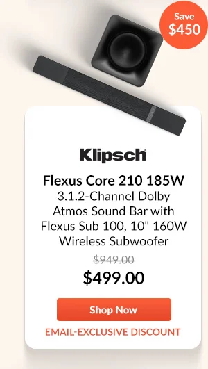 Klipsch Flexus Core 210 3.1.2-Ch Sound Bar + Flexus Sub 100 10inches Subwoofer