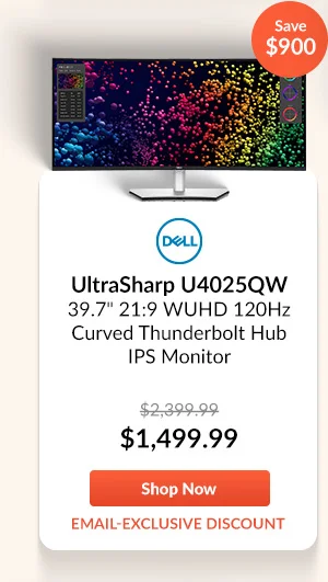 Dell UltraSharp U4025QW 39.7inches 21:9 WUHD 120Hz Curved Thunderbolt Hub IPS Monitor