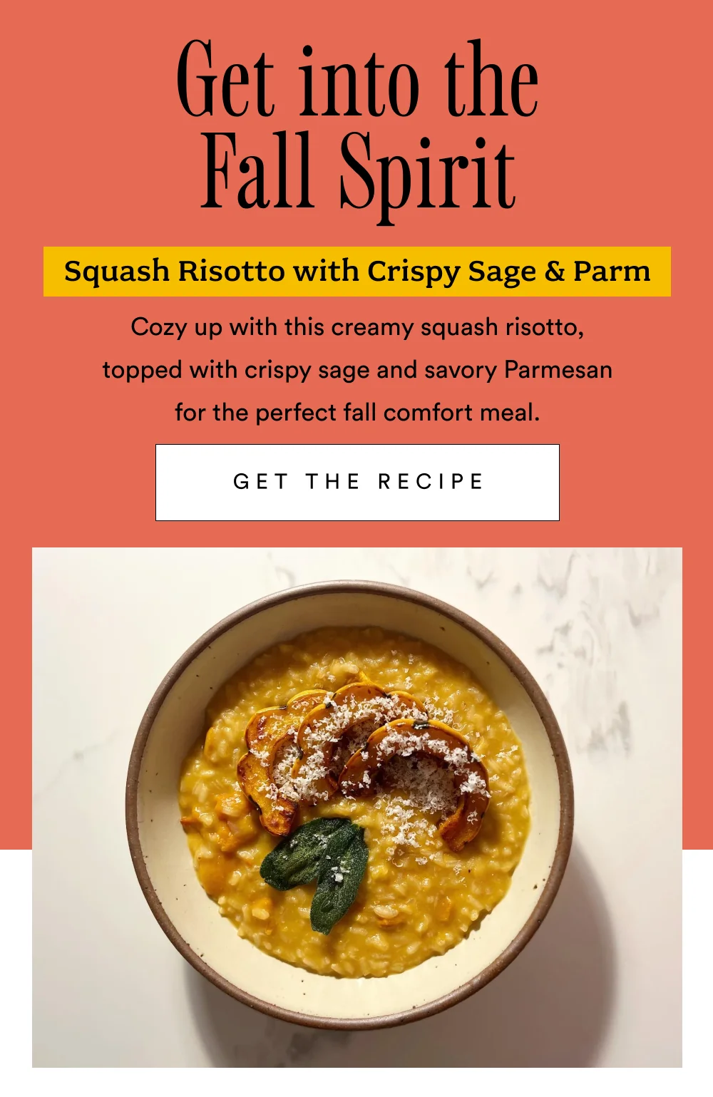 Squash Risotto with Crispy Sage & Parm