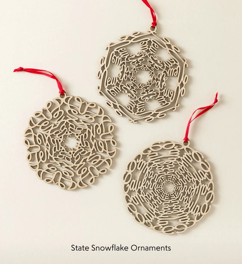 State Snowflake Ornaments