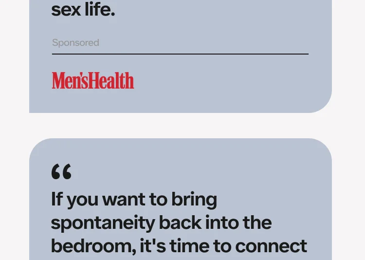 [Daily Rise Gummies] completely transformed my sex life. Sponsored by Men’sHealth