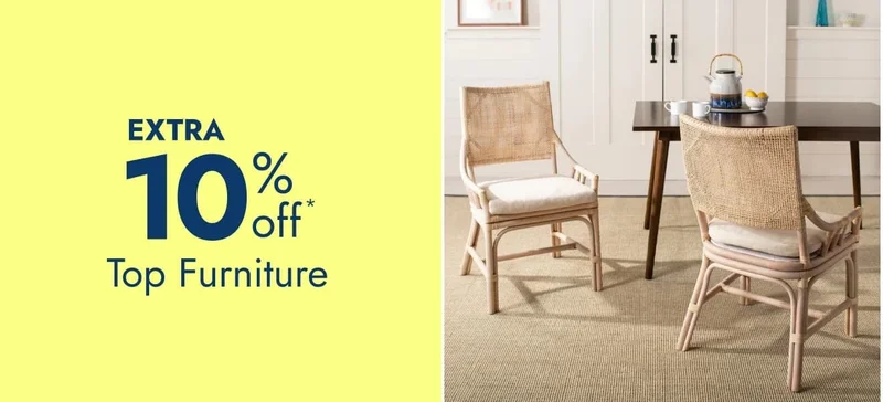 Extra 10% off top furniture