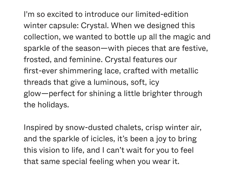 A note from our Design Director, Talia.