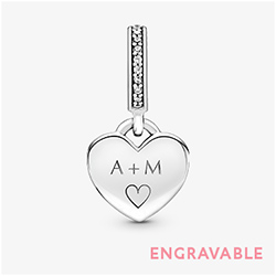 Engravable Heart Tag Dangle Charm