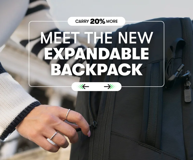 Meet the New Expandable Backpack | Carry 20% More | Shop Now