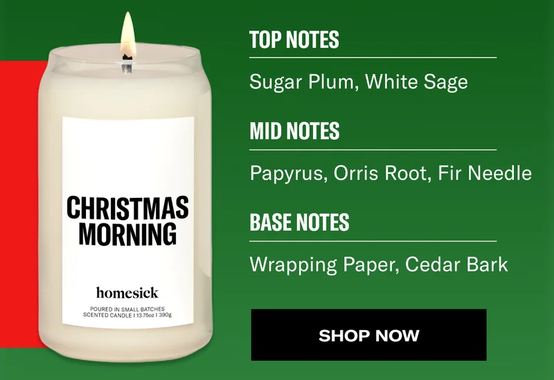 TOP NOTES | Sugar Plum, White Sage | MID NOTES | Papyrus, Orris Root, Fir Needle | BASE NOTES | Wrapping Paper, Cedar Bark | SHOP NOW