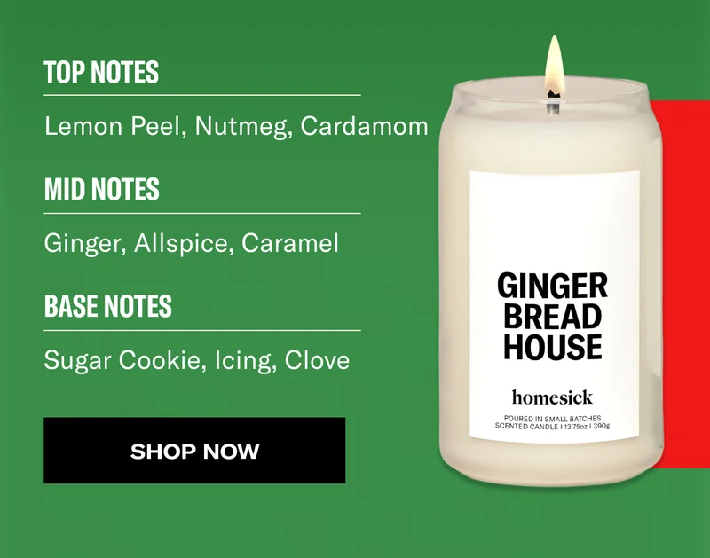 TOP NOTES | Lemon Peel, Nutmeg, Cardamom | MID NOTES | Ginger, Allspice, Caramel | BASE NOTES | Sugar Cookie, Icing, Clove | SHOP NOW