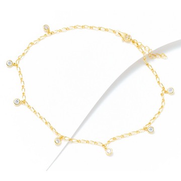 Diamonique Choice of Clear or Multicolor Anklet, 18k Plated