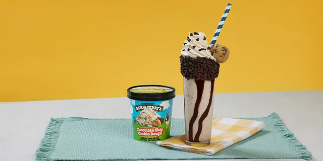 Ben & Jerry's Chocolate Chip Cookie Dough ice cream milkshake