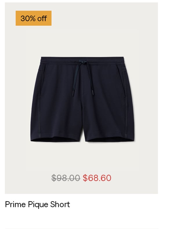 Prime Pique Short - 30% off