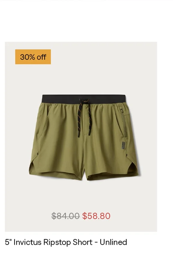 5'' Invictus Ripstop Short - Unlined: 30% off