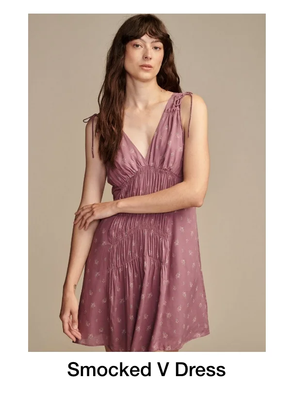 Smocked V Dress