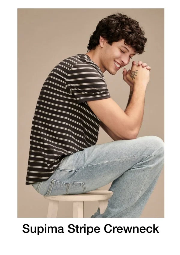 supima Stripe Crewneck