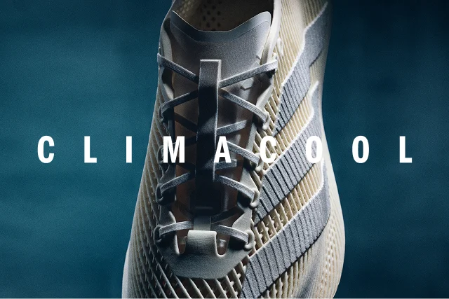 Image of adidas Climacool shoe on blue background