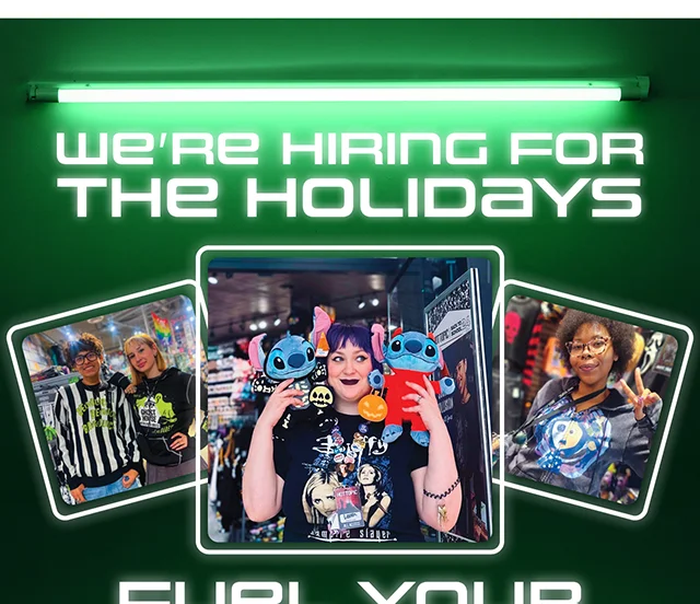 We're Hiring For The Holidays! Fuel Your Fandom! Join the HT Team. Apply Today. Or Text WorkatHT to 25000