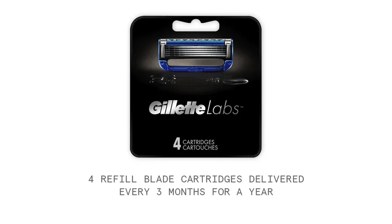 4 refill blade cartridges delivered every 3 months for a year.