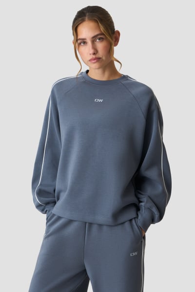 Image of Contrast Crewneck  Misty Blue
