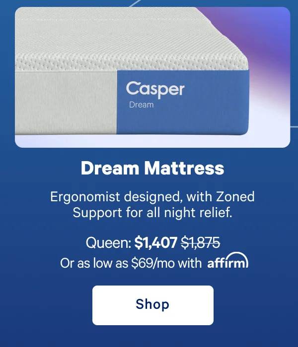 Dream Mattress >> Ergonomist designed, with Zoned Support for all night relief. >> Shop now >>