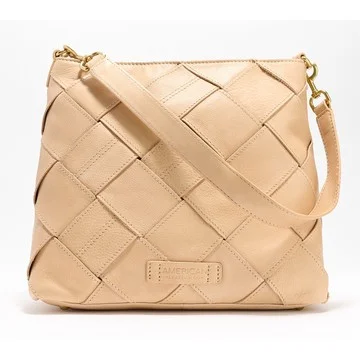 American Leather Co. Mercer Woven Leather Top Zip Hobo