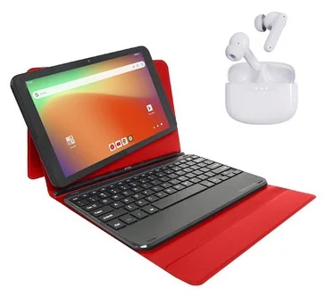 Visual Land Prestige 10.1" 128GB Tablet w/ Keyboard Case & ANC Earbuds