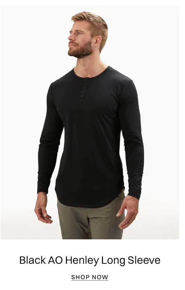 Black AO Henley Long Sleeve
