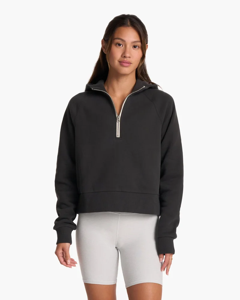 Image of Restore Half Zip Hoodie | Washed Black