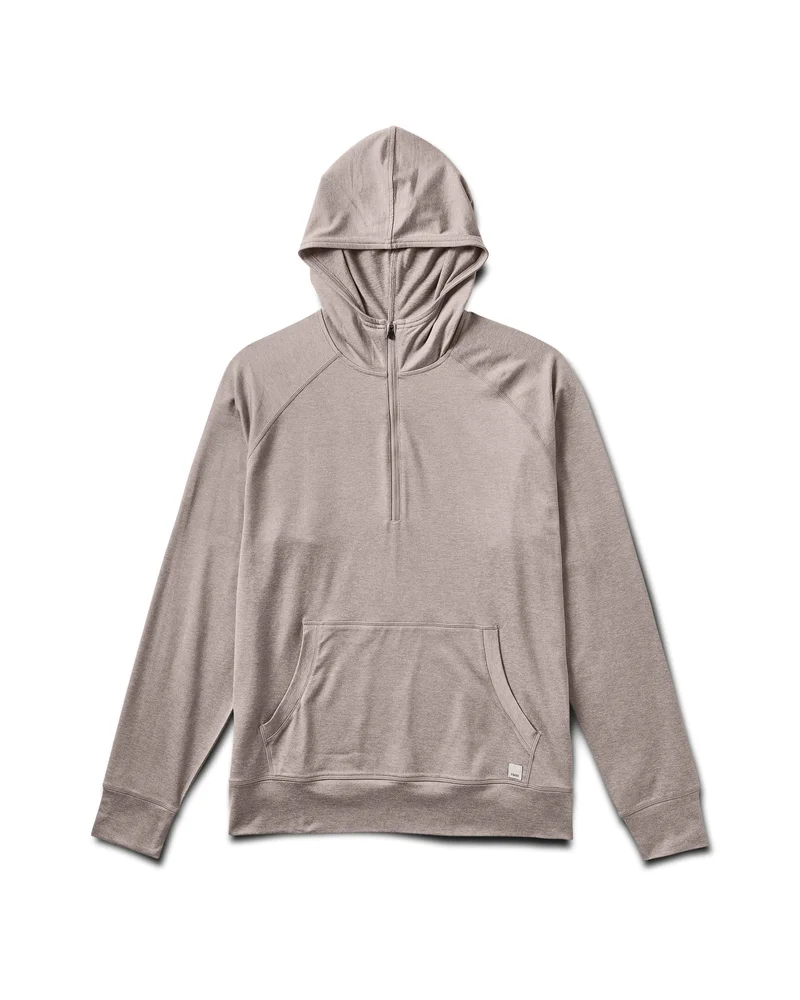 Image of Ponto Performance Half Zip Hoodie | Walnut Heather