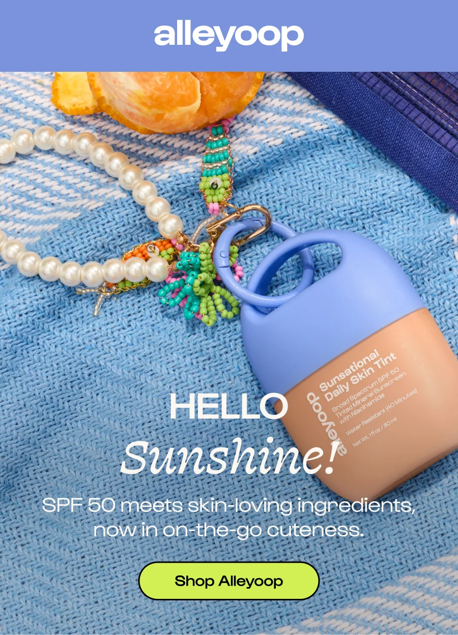 Alleyoop - Hello Sunshine! SPF 50 meets skin-loving ingredients, now in on-the-go cuteness. - Click to shop Alleyoop
