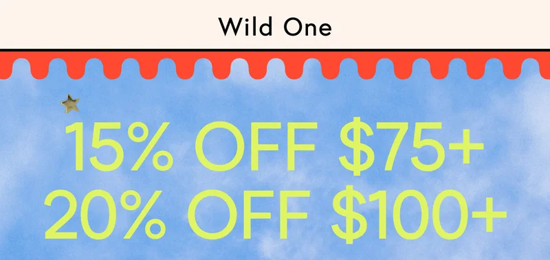 15% off $75 20% off 100+