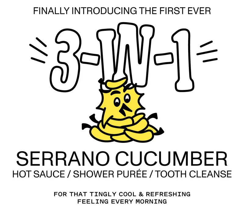 Introducing our NEW 3-in-1 Hot Sauce, Shower Purée, and Tooth Cleanse!