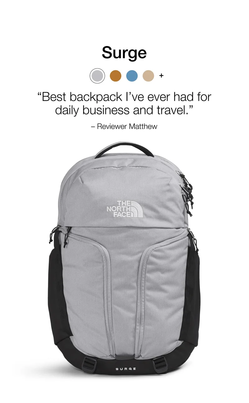 Surge  "Best backpack I've ever had for daily business and travel." - Reviewer Matthew
