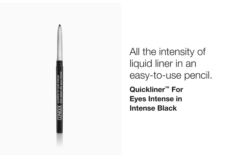 All the intensity of liquid liner in an  easy-to-use pencil. | Quickliner™ For  Eyes Intense in  Intense Black