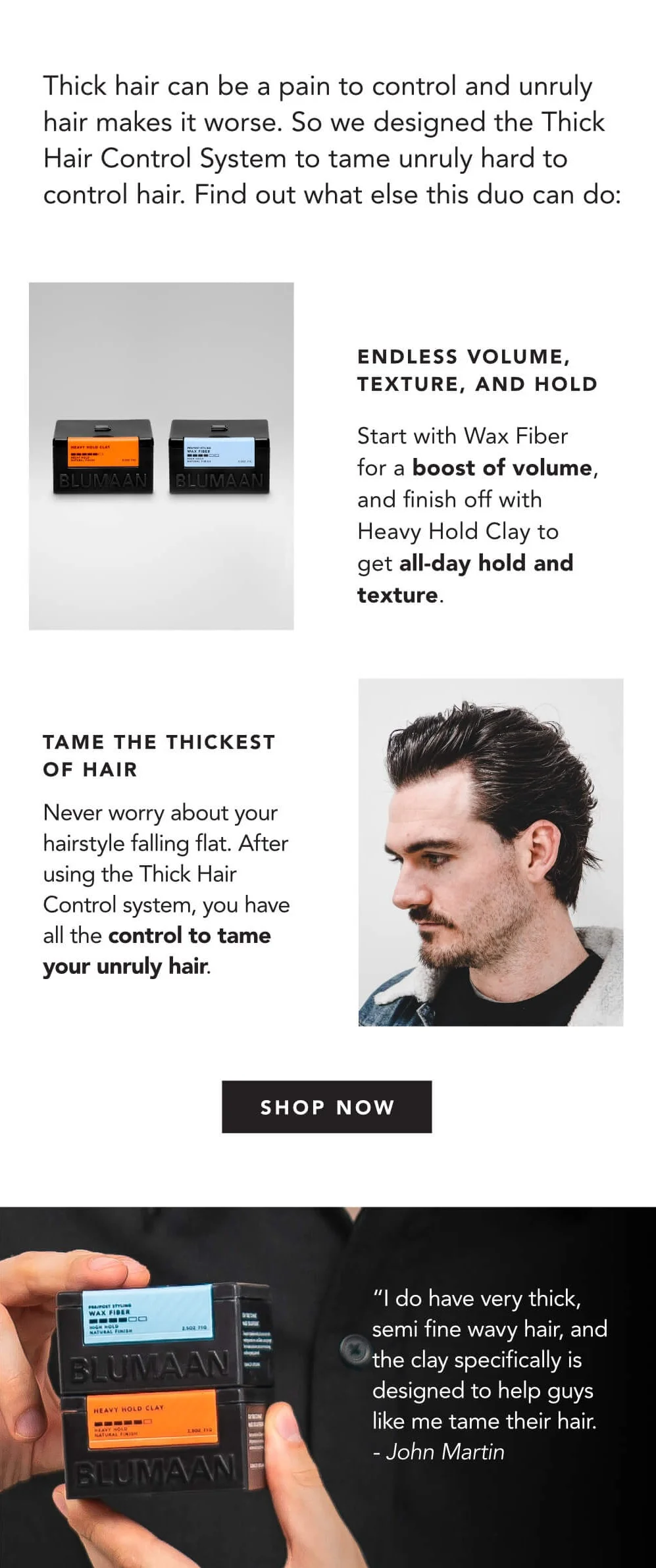 Thick Hair Control System