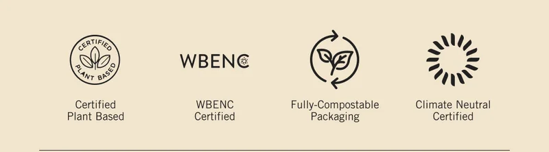 Certified Plant Based. WBE NC Certified. Fully-Compostable Packaging. Climate Neutral Certified.