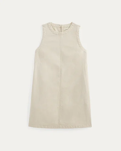 Image | The Denim Shift Dress | Ecru