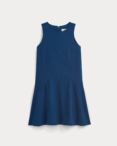 Image | Drop Waist Mini Dress | Estate Blue