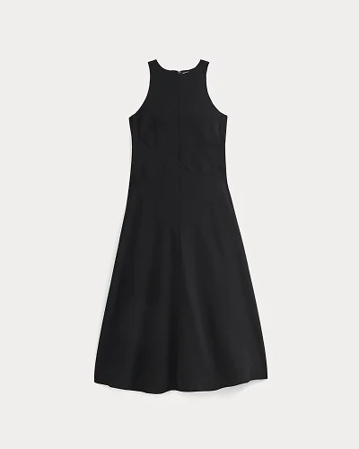 Image | Sleeveless Seamed Dress | Black