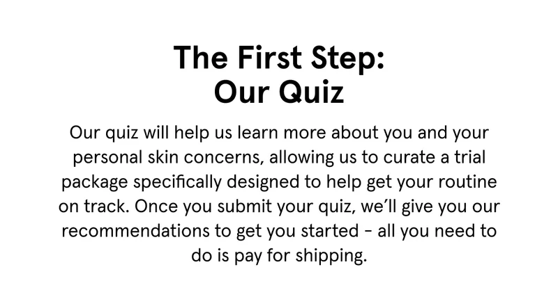 The First Step: Our Quiz