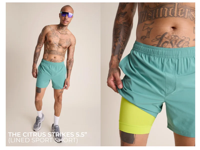 LIned Sport Short: The Citrus Strikes 5.5"