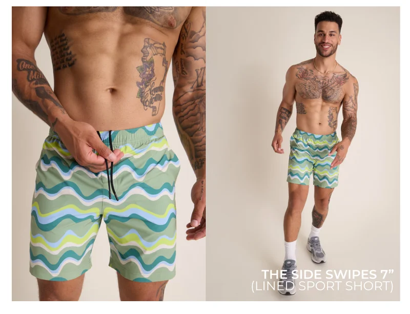 Lined Sport Short: The Side Swipes 7"