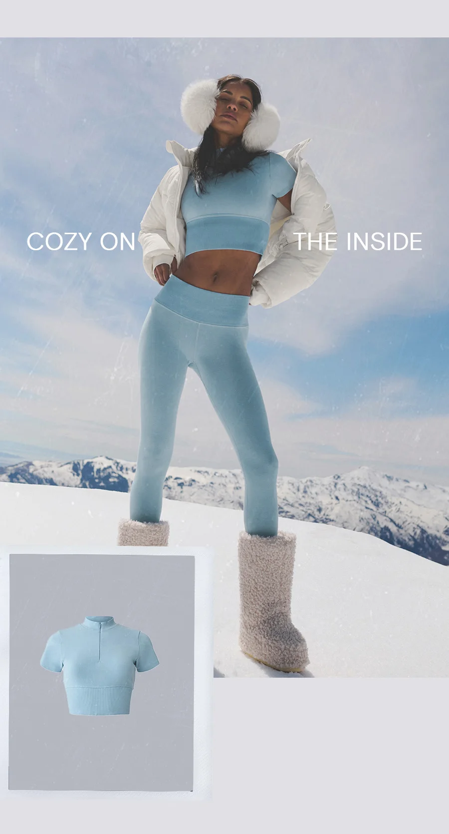 Cozy on the inside. Seamless Winter Warm Plush Cropped Short Sleeve