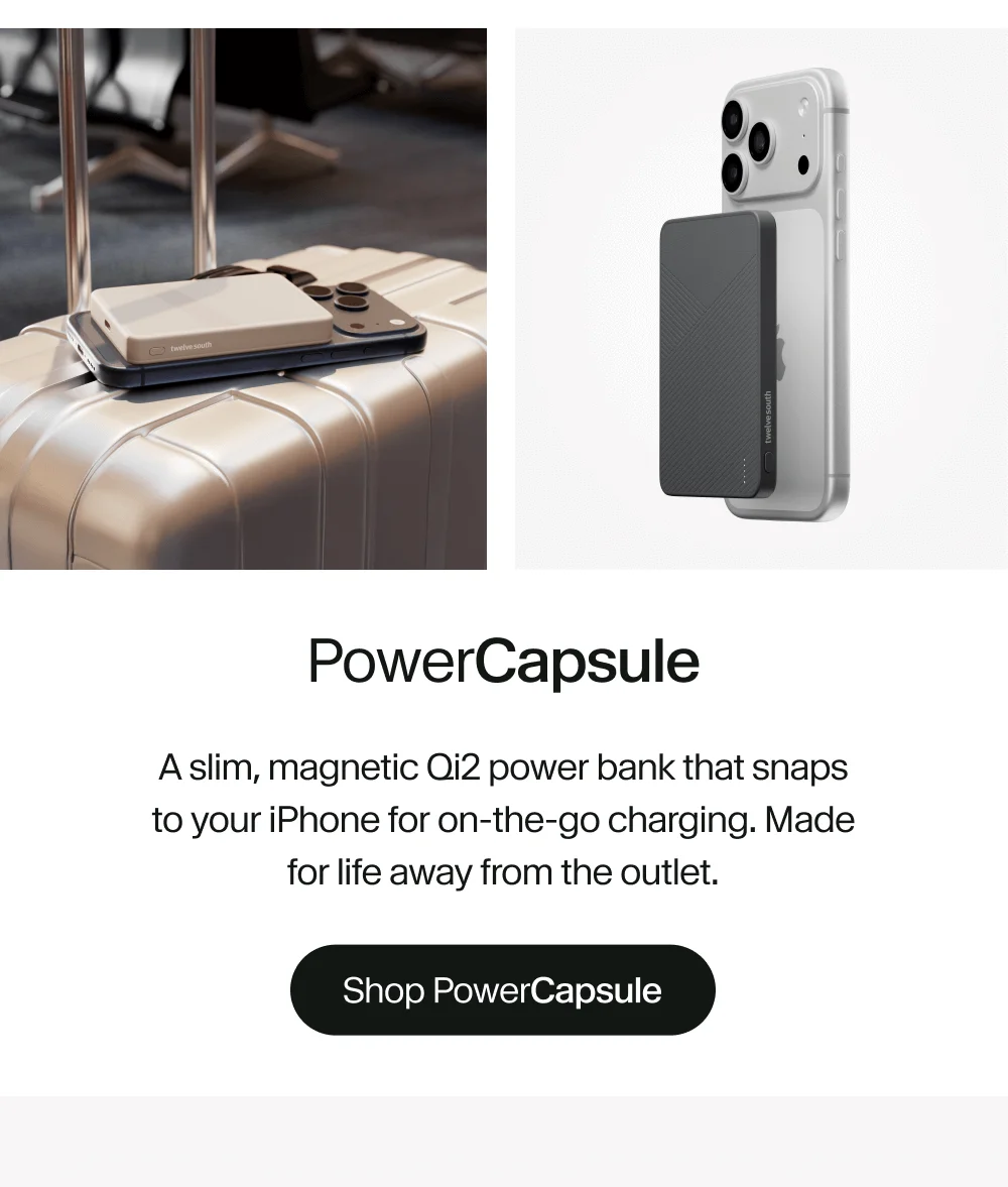 PowerCapsule | A slim, magnetic Qi2 power bank that snaps to your iPhone for on-the-go charging. Made for life away from the outlet.