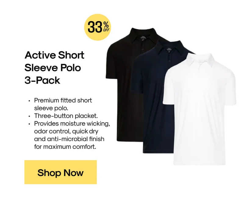 Active Short Sleeve Polo 3-Pack