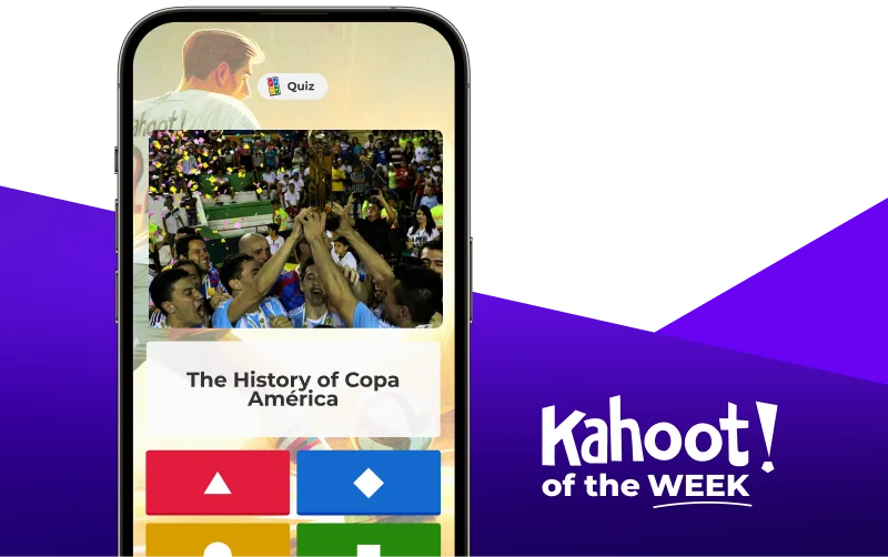 Smartphone displaying a kahoot entitled ''Historic Sporting Events''